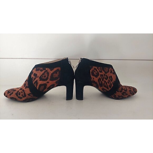 LifeStride Womens Glamour Leopard Ankle Boots Brown Black Pointed Toe/NWOB, Size - Picture 2 of 11